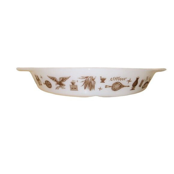 Vintage Pyrex 1.5 Qt Divided Dish White/Brown Americana Ovenware jj3553 - Picture 4 of 8
